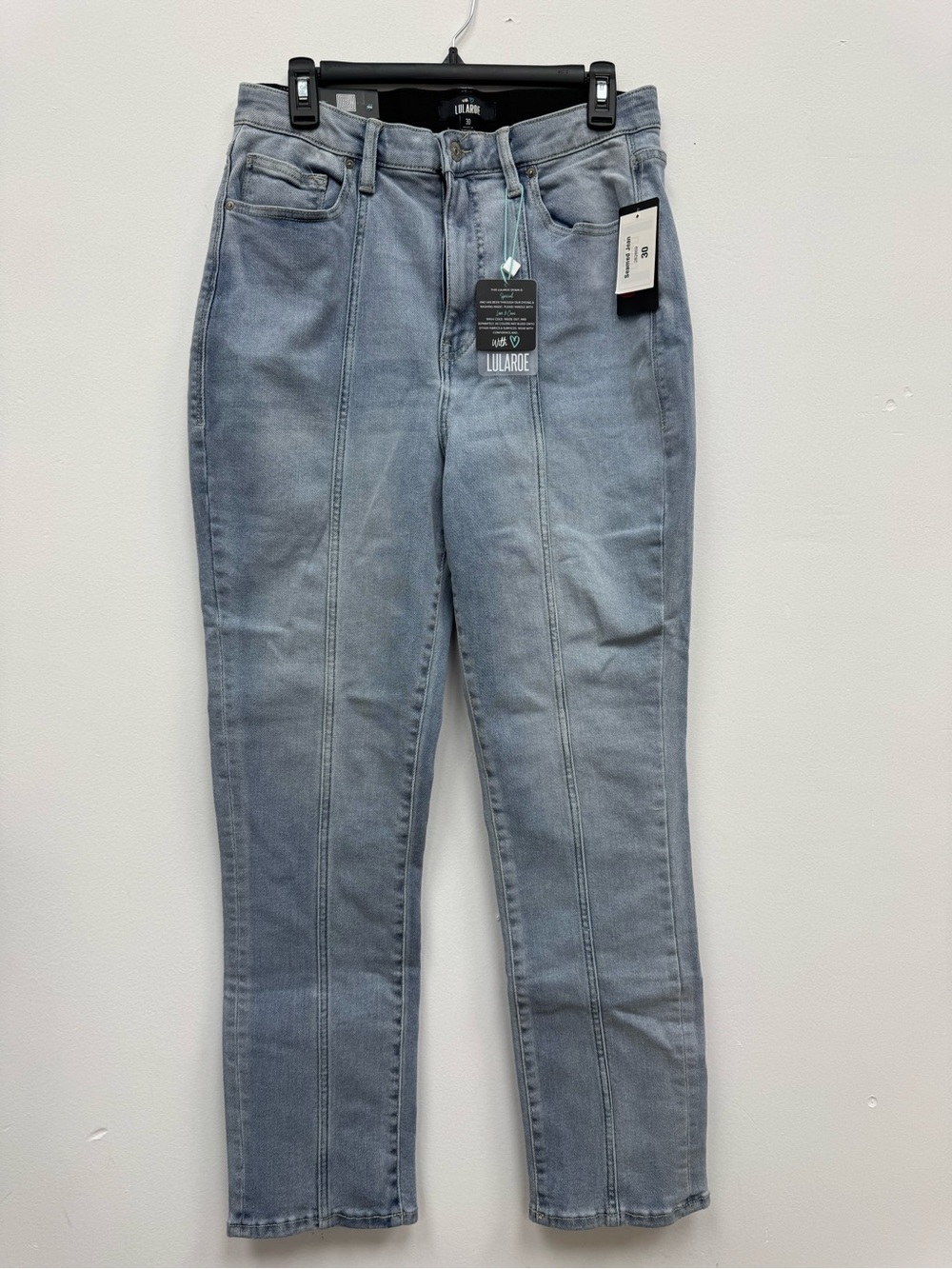 NWT LuLaRoe Light Blue Straight-Leg Jeans with Front Seam